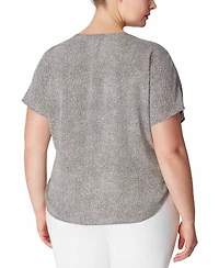 Anne Klein Plus Printed Short-Sleeve Top