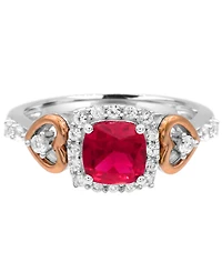 Women's 14K Rose Gold Plated Heart Ring in Sterling Silver