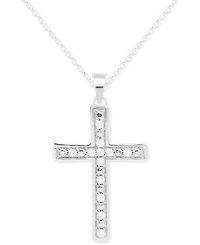Diamond Cross 18" Pendant Necklace (1/10 ct. t.w.) in Sterling Silver