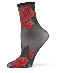 Women's Botanical Sheer See-Through Anklet Socks
