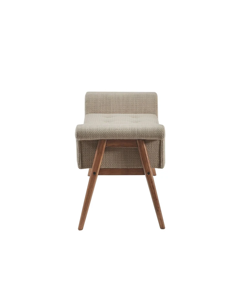 Ink+Ivy Mason 49.25"W Tufted Cushioned Armless Wooden Accent Bench with Key Arms