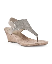 White Mountain Women's All Good Thong Wedge Sandals