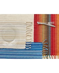Design Imports Stripe with Fringe Placemat, Set of 6