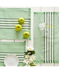 Design Imports Stripes with Fringe Placemat, Set of 6