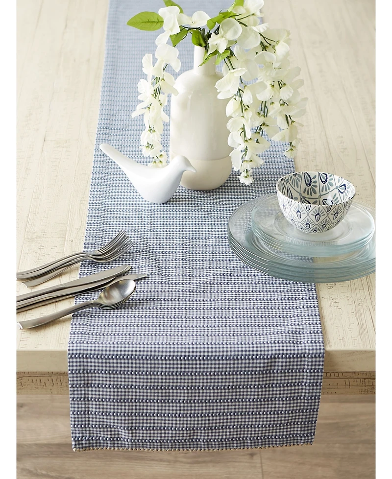 Design Imports Farmhouse Gingham Table Runner