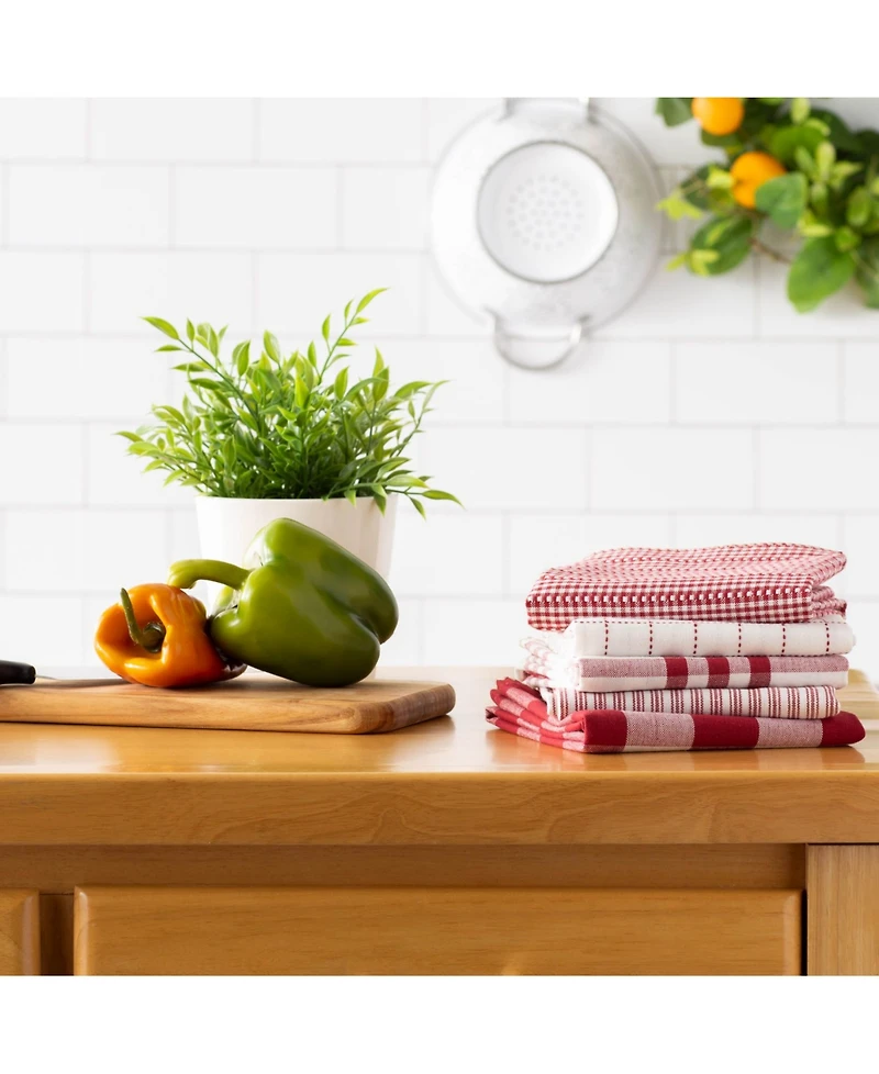 Design Imports Farmhouse Woven Dishtowel, Set of 5