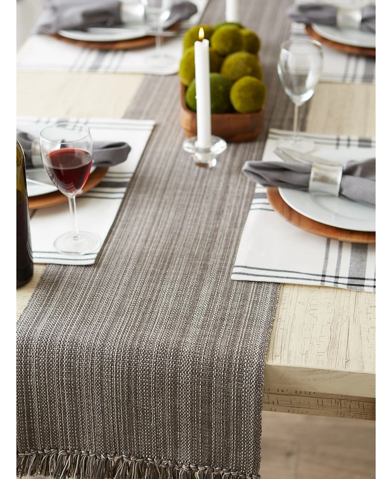 Design Imports Variegated Fringe Table Runner