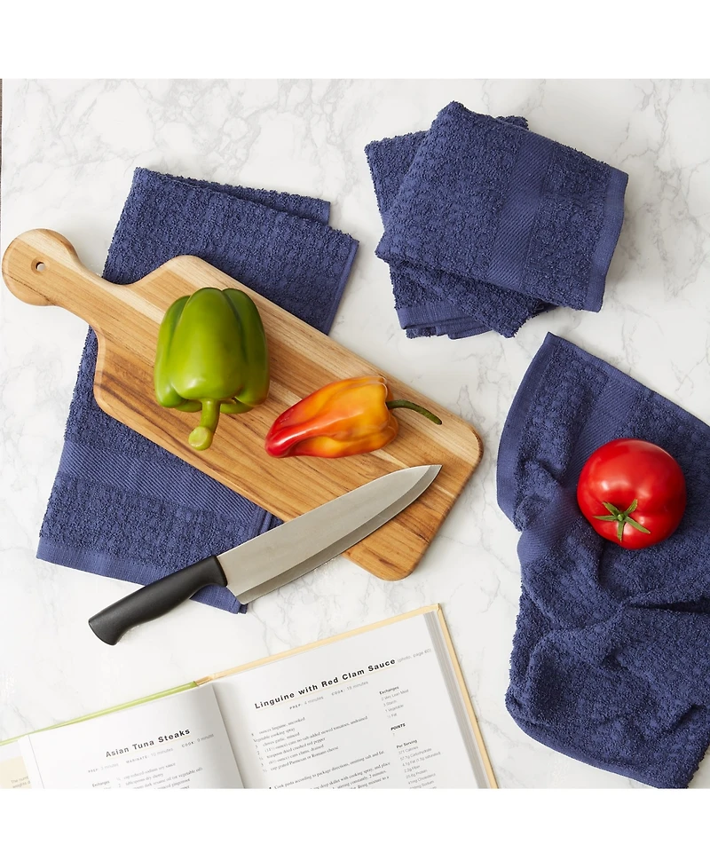 Design Imports Solid Waffle Terry Dishtowel, Set of 4