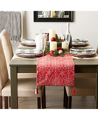 Design Imports Joyful Snowflakes Jacquard Collection for Everyday Use, Holidays and Dinner Parties, Table Runner, 14" x 108"