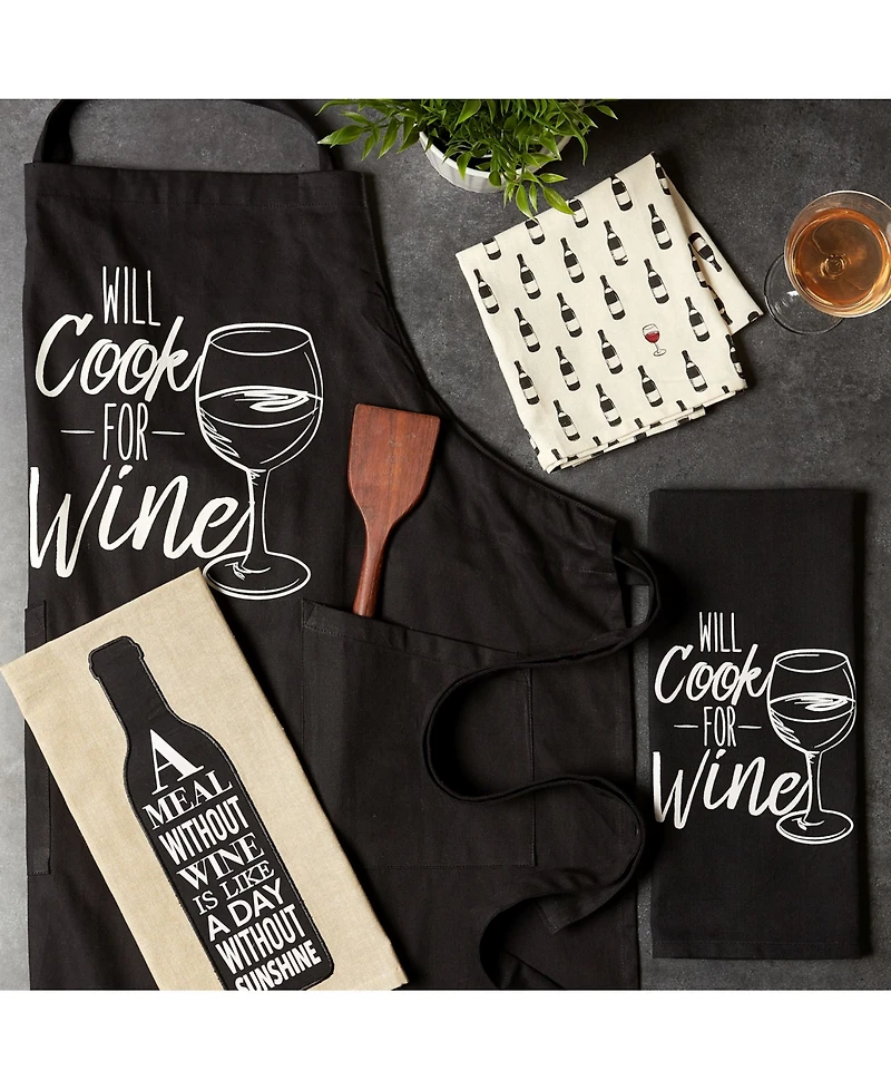 Design Imports Chef Printed Apron, Cook for Wine, 1 Piece