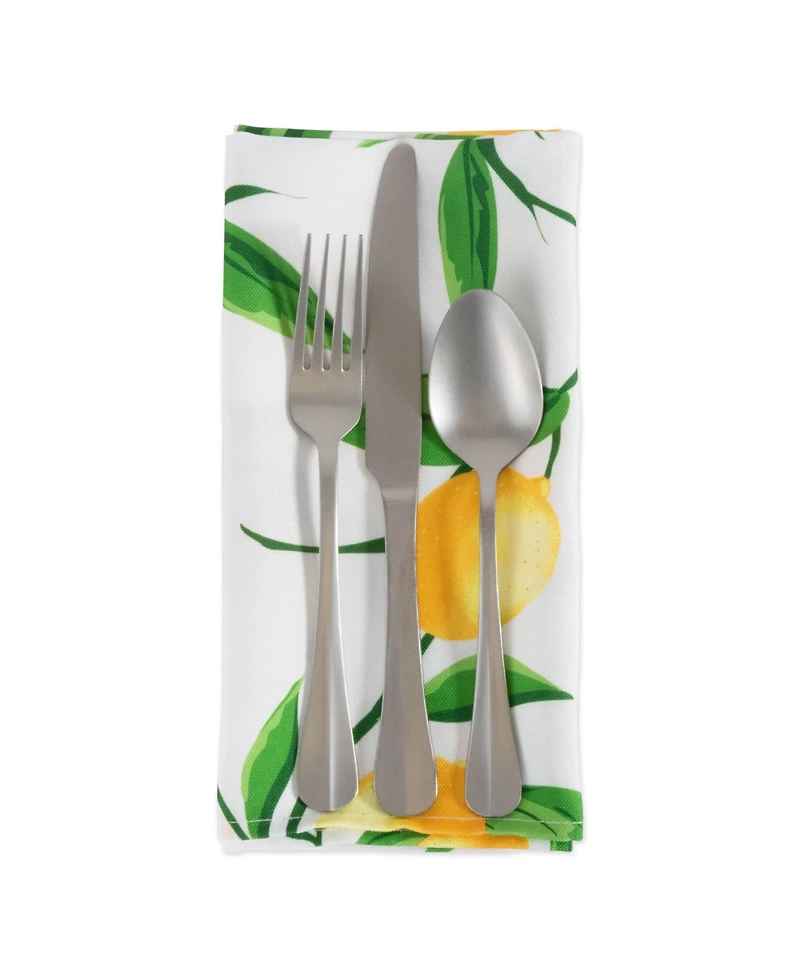 Design Imports Lemon Bliss Print Outdoor Napkin, Set of 6