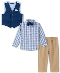 Nautica Baby Boys Shirt, Solid Twill Vest, Pants & Bowtie Set