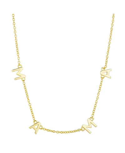 Gold Flash Plated "Mama" Station Pendant Necklace