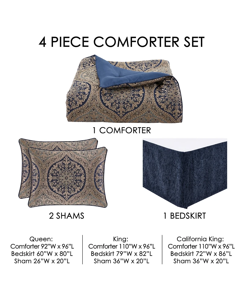J Queen New York Botticelli 4-Pc. Comforter Set, California King