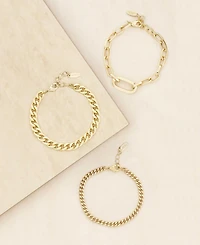 Ettika Gold Plated Chain Link Bracelet Set of 3