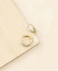 Ettika Crystal and Gold Plated Huggie Hoops