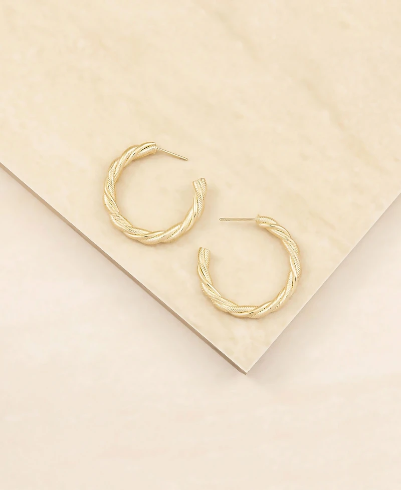 Ettika Gold Plated Twisted Hoops