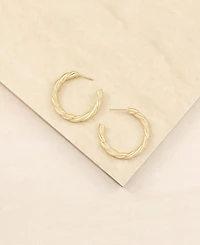 Ettika Gold Plated Twisted Hoops