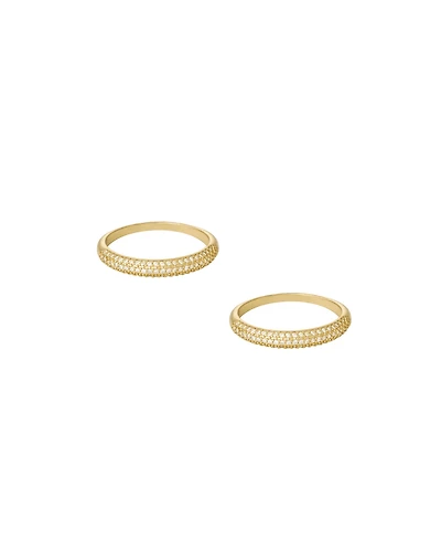 Ettika Gold Plated Pave Ring Set