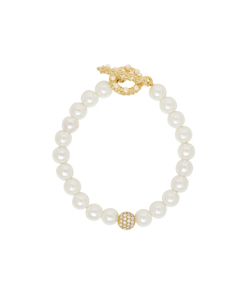 Ettika Pearl Beaded Toggle Bracelet