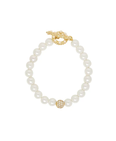 Ettika Pearl Beaded Toggle Bracelet