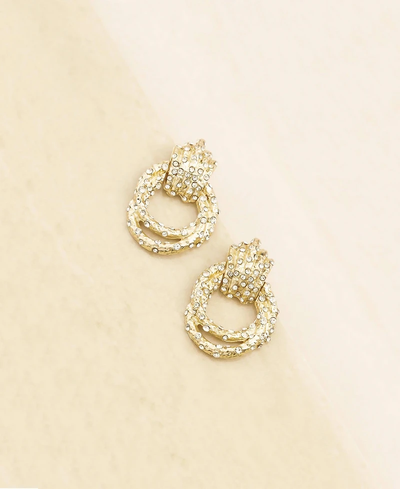 Ettika Crystal Studded Knot Earrings