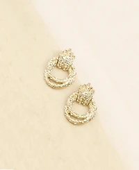 Ettika Crystal Studded Knot Earrings