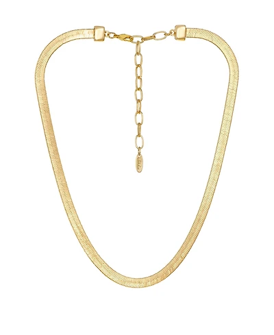 Ettika Gold Plated Flat Snake Chain Necklace