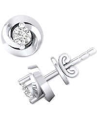 Diamond Swirl Stud Earrings (1/10 ct. t.w.) in 10k White Gold or 10k Yellow Gold