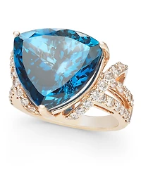 Le Vian Deep Sea Blue Topaz (9 ct. t.w.) & Nude Diamonds (1-3/4 Ring 14k Rose Gold