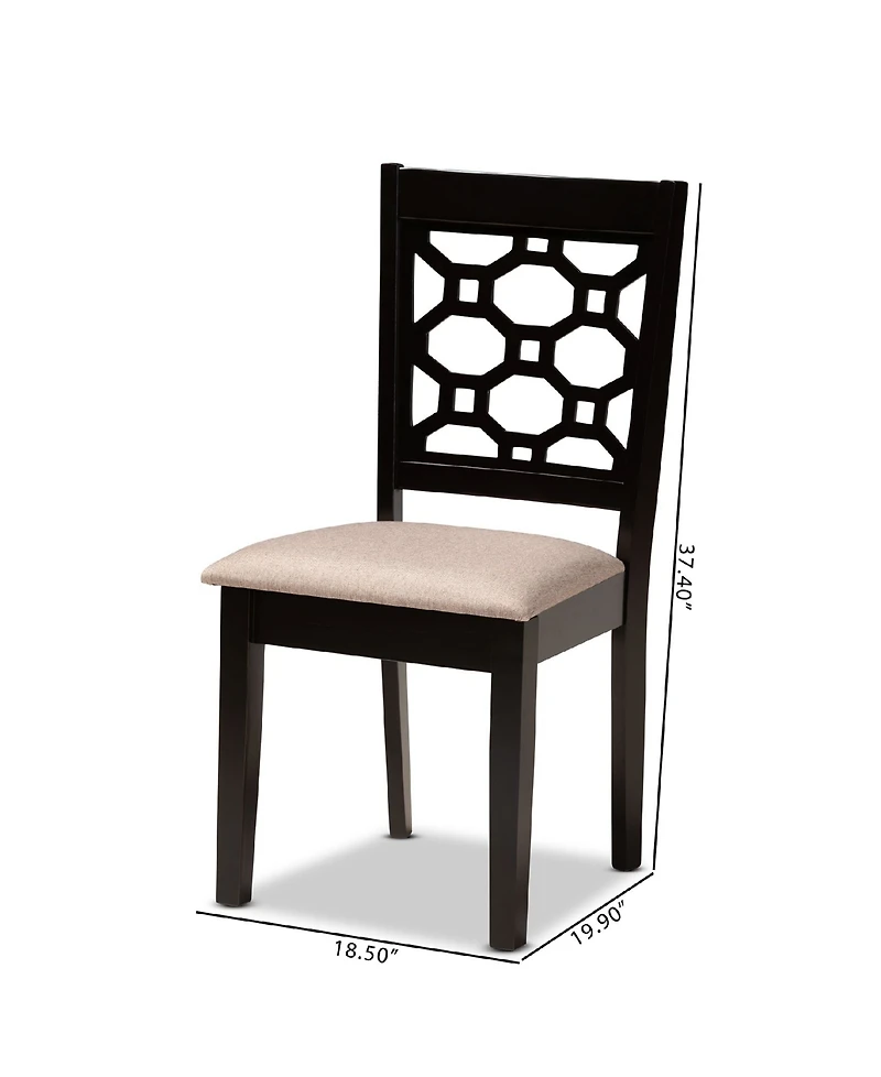 Peter Modern and Contemporary Fabric Upholstered 4 Piece Dining Chair Set