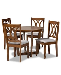 Aggie Modern and Contemporary Fabric Upholstered 5 Piece Dining Set