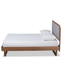 Viviana Modern and Contemporary Fabric Upholstered Queen Size Platform Bed