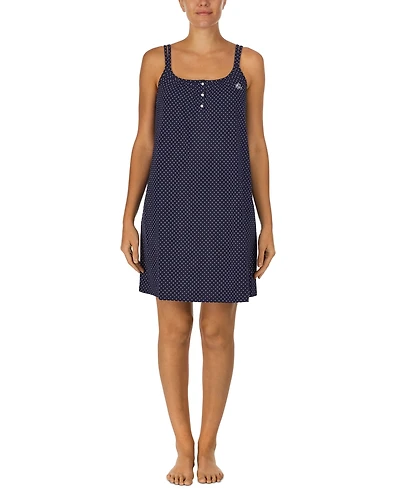 Lauren Ralph Cotton Knit Double-Strap Nightgown