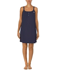 Lauren Ralph Cotton Knit Double-Strap Nightgown