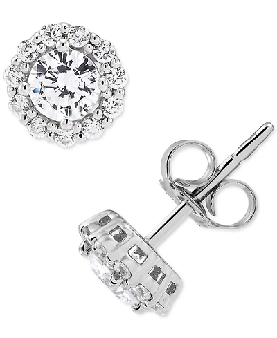 Grown With Love Igi Certified Lab Grown Diamond Halo Stud Earrings (1 ct. t.w.) in 14k White Gold