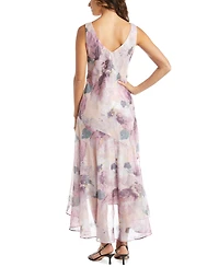 R & M Richards 2-Pc. Floral-Print Jacket Gown Set