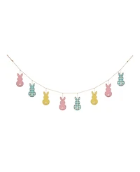 Glitzhome 72"L Easter Metal Bunny Garland