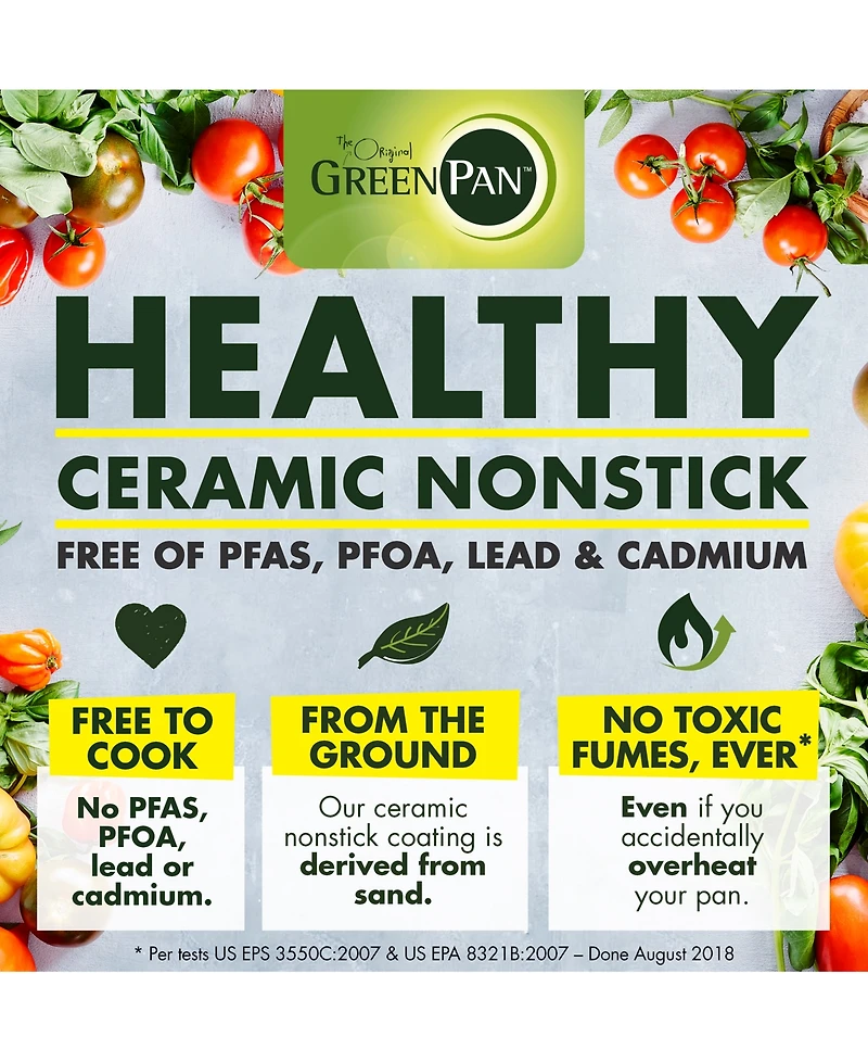 GreenPan Padova Reserve Healthy Ceramic 10" & 12" Nonstick Frypans, Set of 2