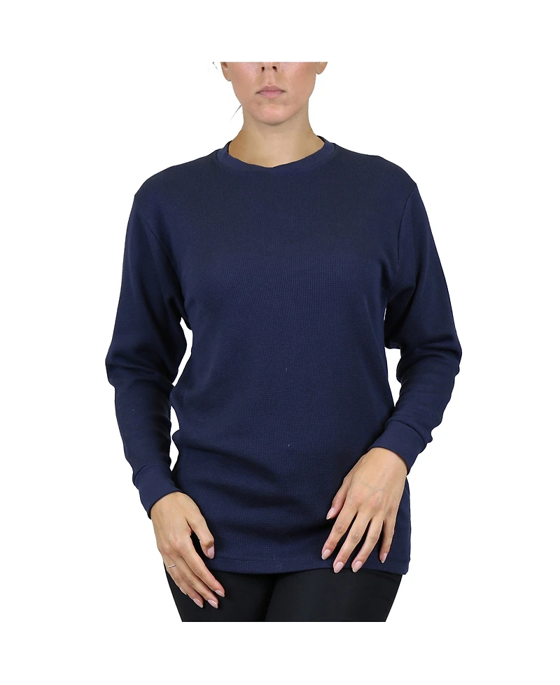 Women's Loose Fit Waffle Knit Thermal Shirt