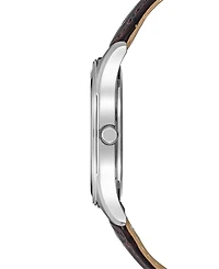 Seiko Men's Essential Brown Leather Strap Watch 39.4mm
