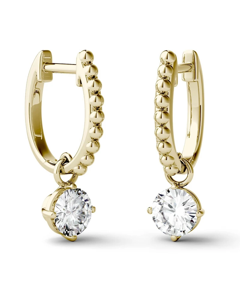Moissanite Beaded Drop Earrings 1 ct. t.w. Diamond Equivalent 14k Gold