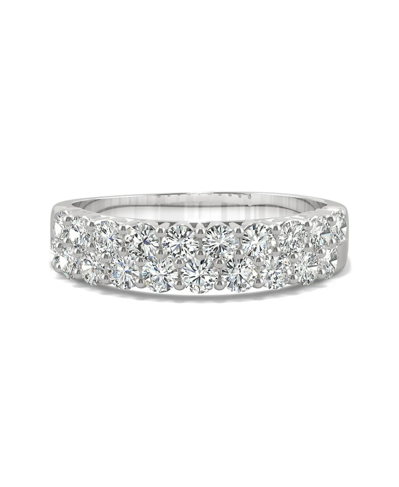 Moissanite Two Row Band 1 ct. t.w. Diamond Equivalent 14k White Gold