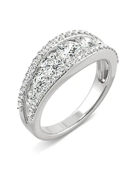 Moissanite Graduated Stone Band 1-1/2 ct. t.w. Diamond Equivalent 14k White Gold