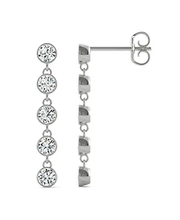 Moissanite Bezel Drop Earrings 1 ct. t.w. Diamond Equivalent in 14k White Gold