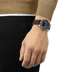 Tissot Men's Swiss Supersport Brown Leather Strap Watch 44mm