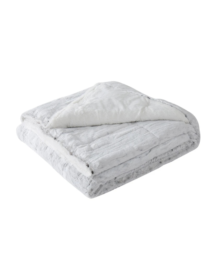 Christian Siriano Snow Leopard Luxury Faux-Fur Throw, 60" x 70"