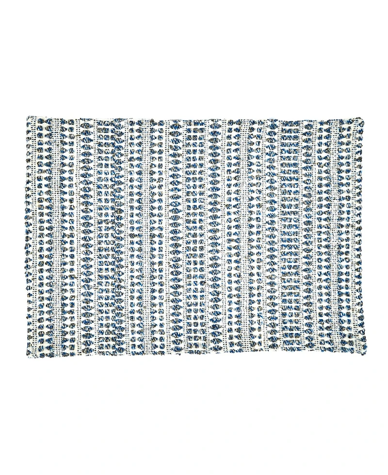 Saro Lifestyle Table Placemats with Woven Line Design Set of 4, 20" x 14"
