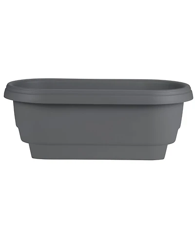 Bloem Classic Oval Deck Rail Planter, Charcoal -24 inches
