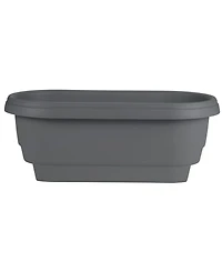 Bloem Classic Oval Deck Rail Planter, Charcoal -24 inches